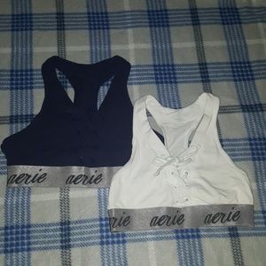 Aerie XS tie front, racer back sports bra set